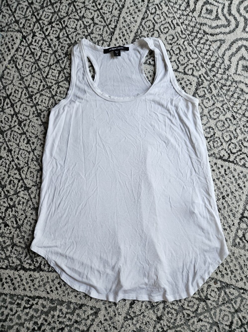 Fifteen Twenty White Racerback Tunic Tank Size Small
